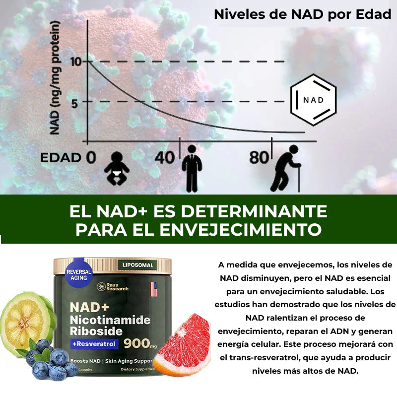 NAD+ de Alta Pureza Anti-Envejecimiento